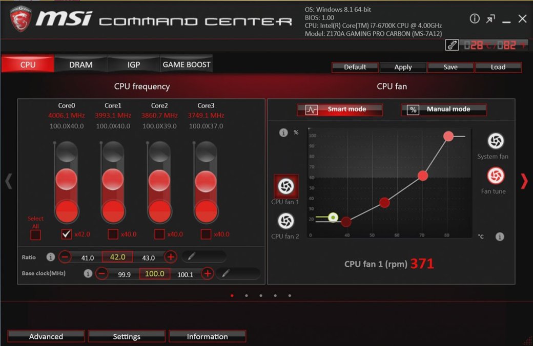Обзор Материнской платы Z170A GAMING PRO CARBON - Изображение 28 Обзор Материнской платы Z170A GAMING PRO CARBON - Изображение 28