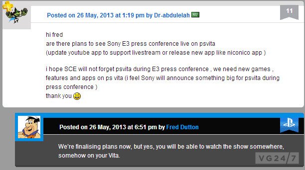 SONY проведет трансляцию для пользователей PS Vita - Изображение 1 SONY проведет трансляцию для пользователей PS Vita - Изображение 1