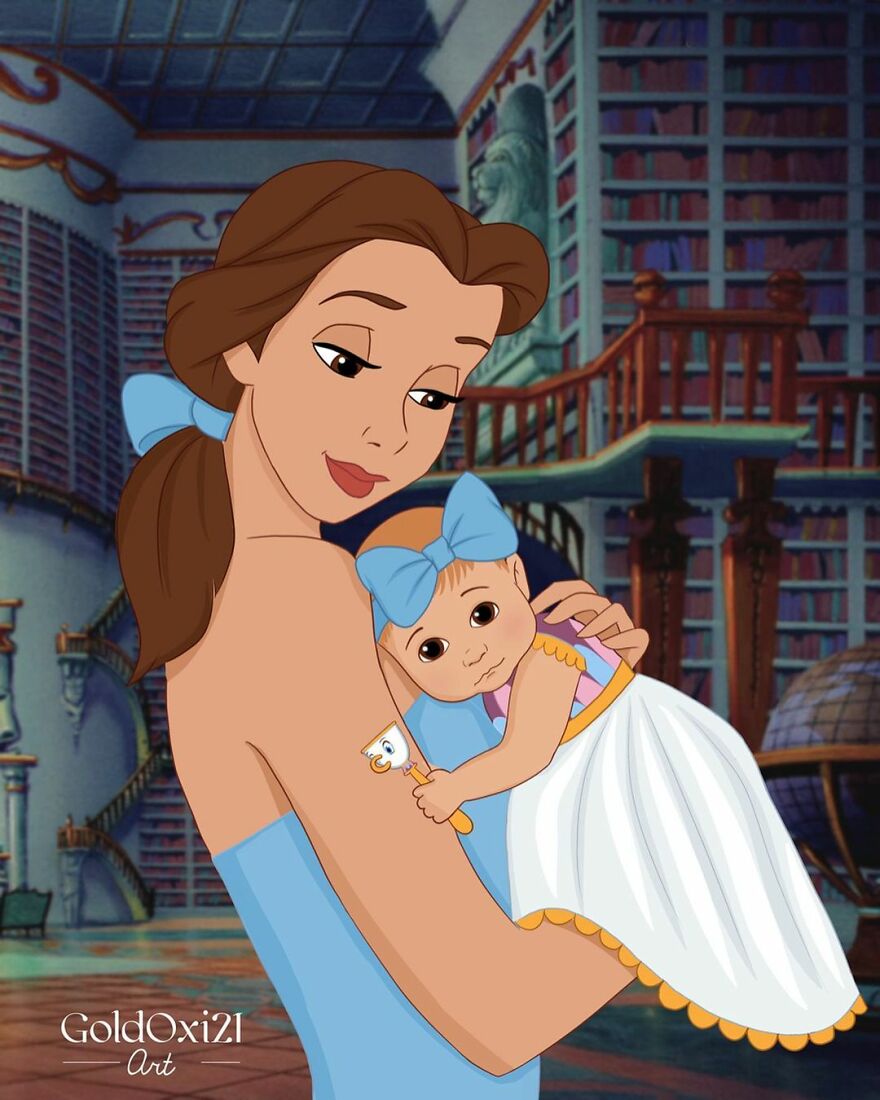 Российская художница изобразила принцесс Disney в виде мам с детьми | Канобу - Изображение 3972